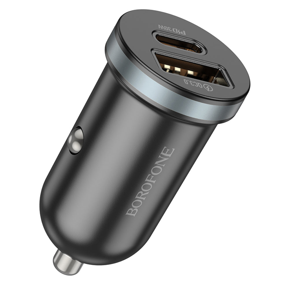 Auto punjač Borofone BZ22 Scenery, 30W, 3A, 1 x USB-A - 1 x USB-C, Crni