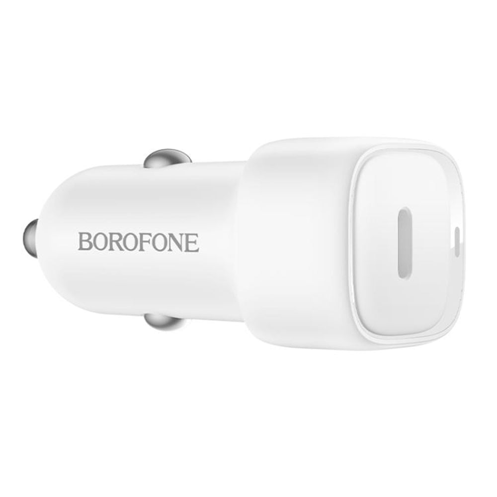 Auto punjač Borofone BZ34A Cloud, 20W, 3A, 1 x USB-C, Beli