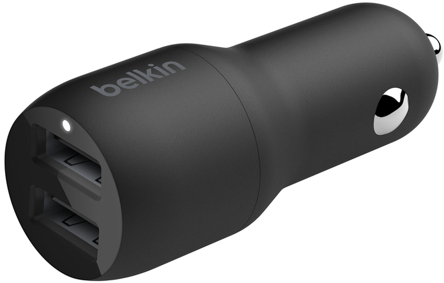 Auto punjač sa USB-C kablom Belkin BoostCharge Dual, 24W, 2.4A, 2 x USB-A, Crni CCE001bt1MBK