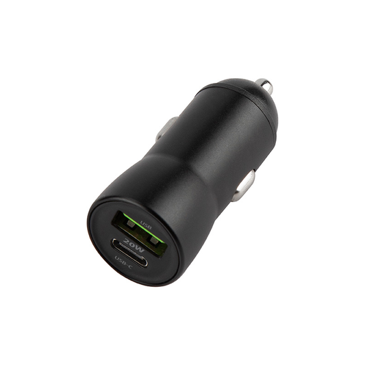 Auto punjač sa USB-C kablom MaXlife MXCC-04, 20W, 3A, 1 x USB-A - 1 x USB-C, Crni