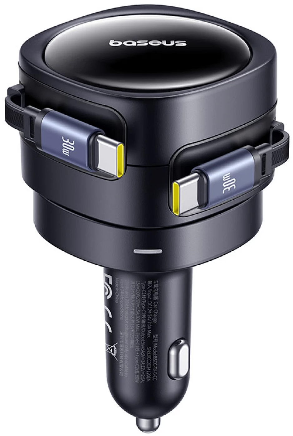 Auto punjač sa USB-C kablom Baseus Enjoyment Max, 60 W, crni C00035507121-01