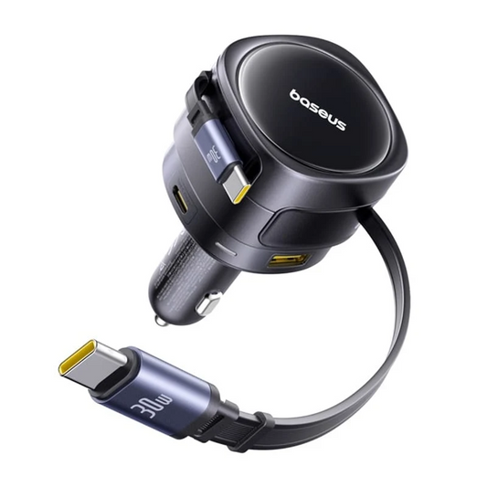 Auto punjač sa USB-C kablom Baseus Enjoyment Max, 90 W, 1 x USB-A - 1 x USB-C, crni C00035507121-03