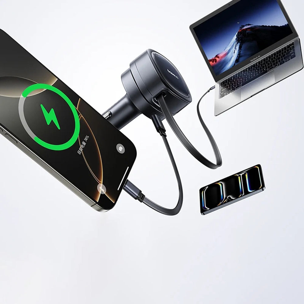 Auto punjač sa USB-C kablom Baseus PrimeTrip VR1, 60W, 3A, 1 x USB-A - 1 x USB-C, Crni C00069001121-00