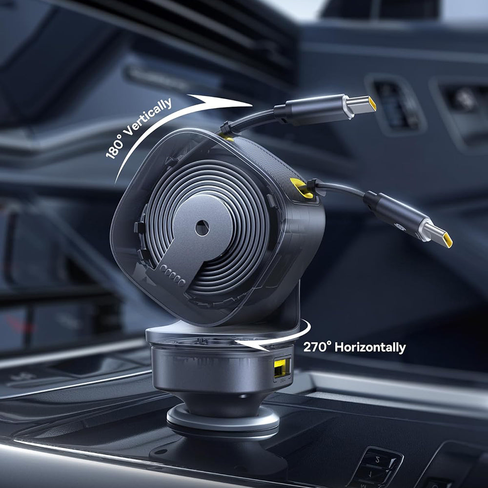 Auto punjač sa USB-C kablom Baseus PrimeTrip VR2 Max, 163W, 3A, 1 x USB-A - 1 x USB-C, Crni P10162701313-00