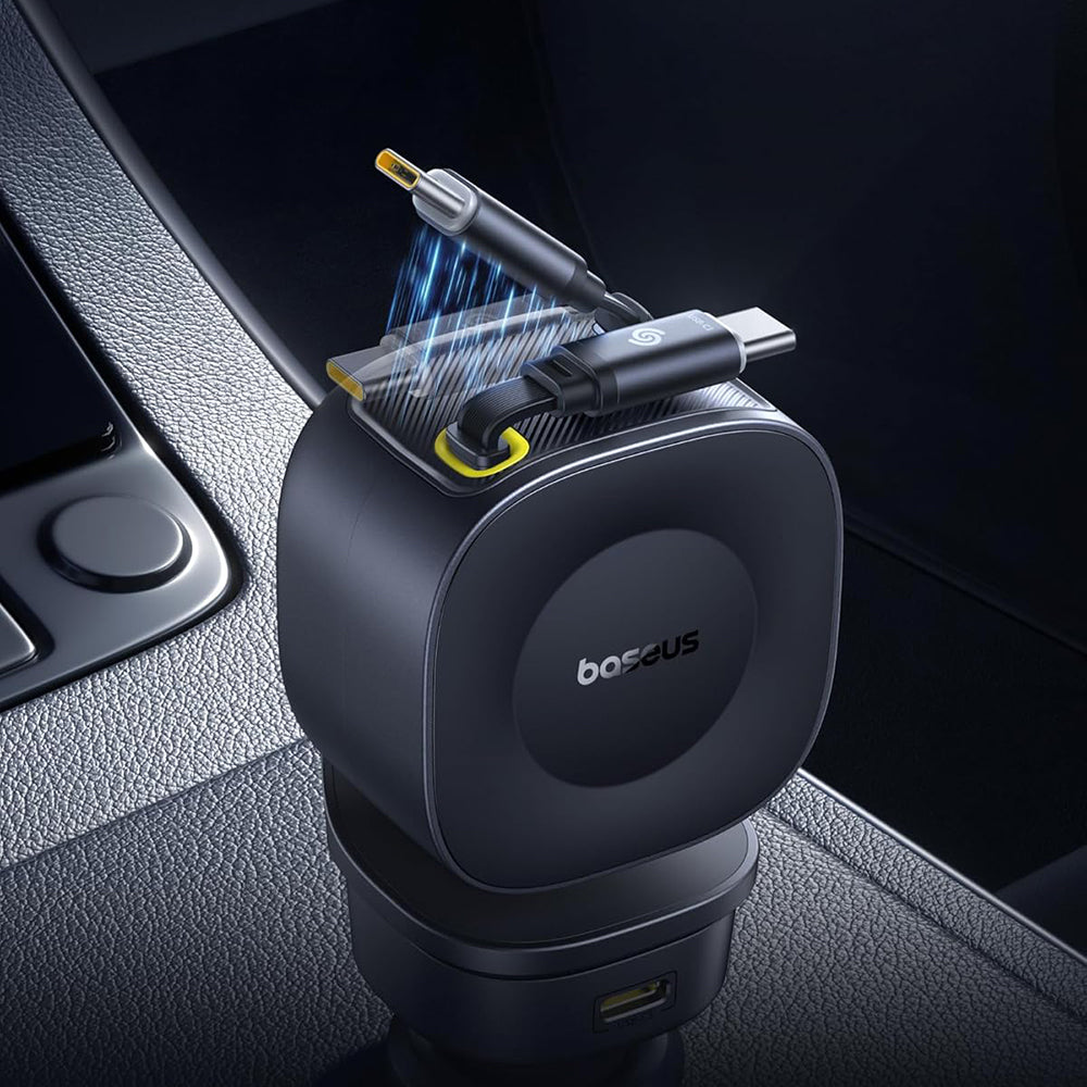 Auto punjač sa USB-C kablom Baseus PrimeTrip VR2 Max, 163W, 3A, 1 x USB-A - 1 x USB-C, Crni P10162701313-00