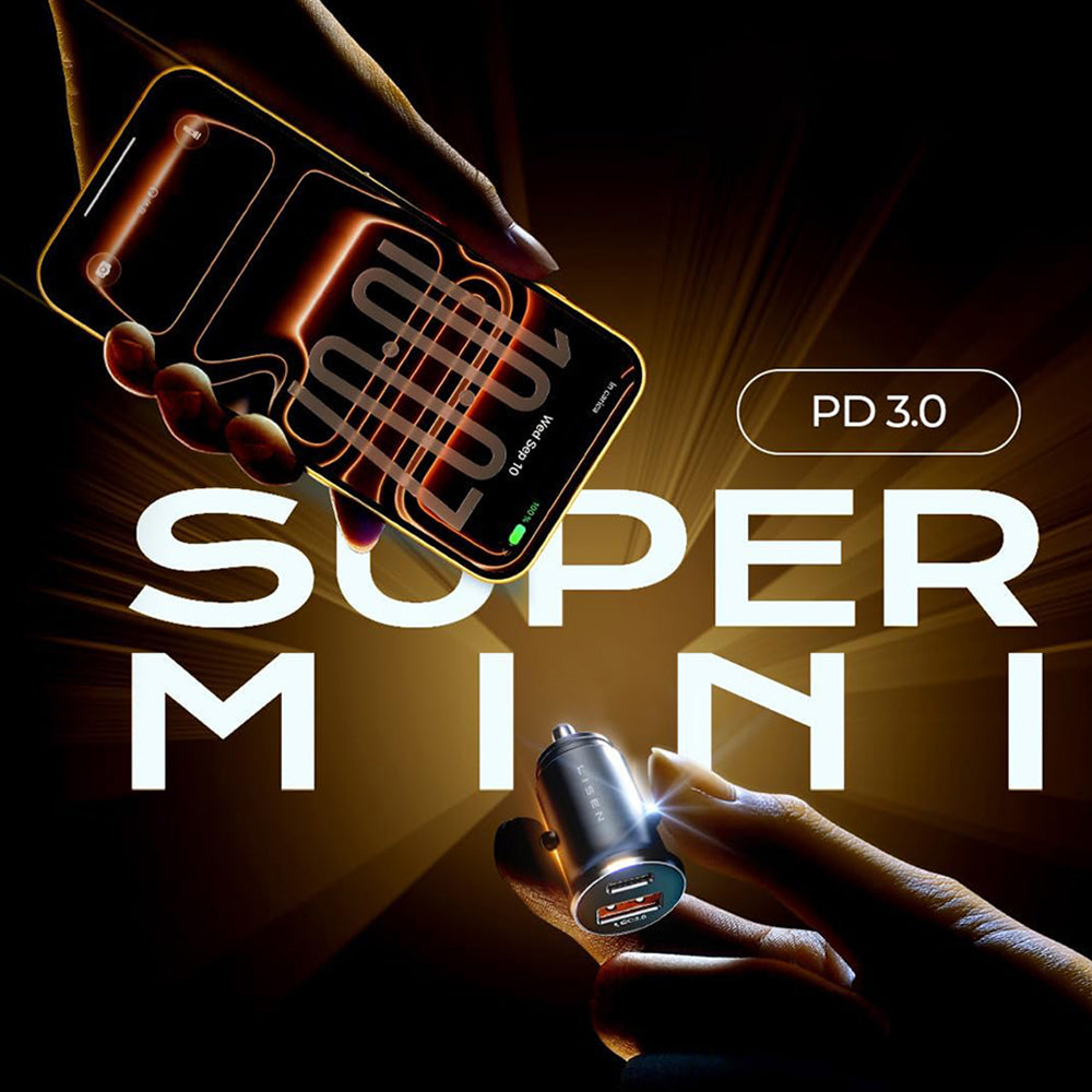 Auto punjač sa USB-C / Lightning kablom Lisen, 48W, 3A, 1 x USB-A - 1 x USB-C, Crni YL0223080035