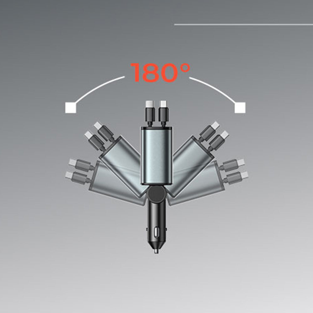 Auto punjač sa USB-C / Lightning kablom Lisen, 69W, 3A, 1 x USB-A - 1 x USB-C, Crni YL0224040031