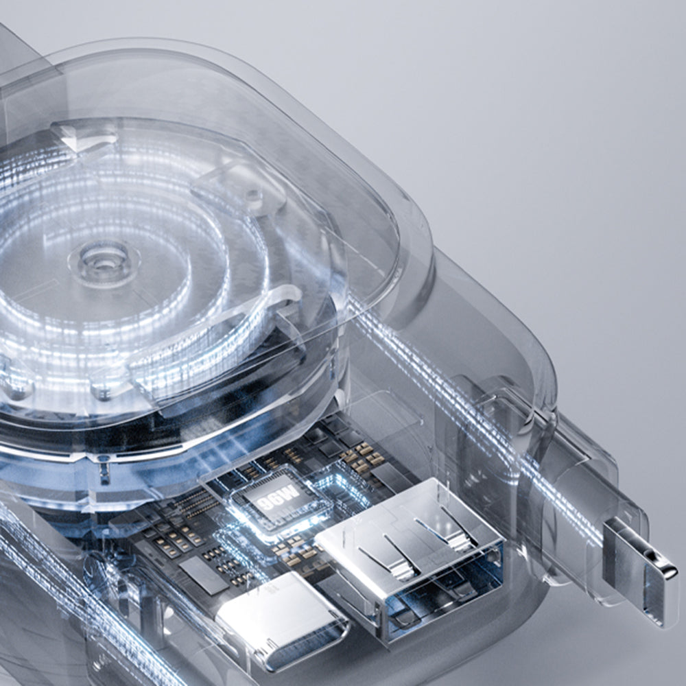 Auto punjač sa USB-C / Lightning kablom Lisen Display, 96W, 3A, 1 x USB-A - 1 x USB-C, Crni YL0224080017