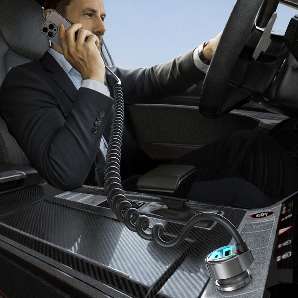 Auto punjač sa USB-C kablom Lisen, 90W, 3A, 1 x USB-A - 1 x USB-C, Crni YL0223120020