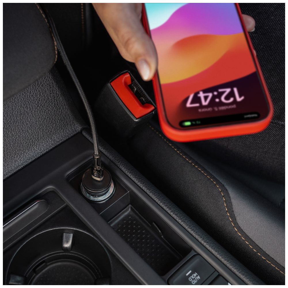 Auto punjač Fixed, 30W, 3A, 1 x USB-C, Crni