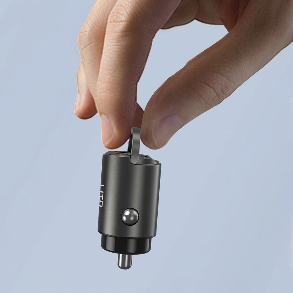 Auto punjač Lito IN-C03, 30W, 3A, 1 x USB-A - 1 x USB-C, Sivi