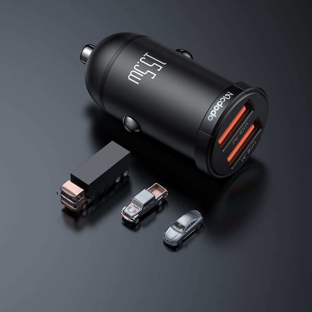 Auto punjač McDodo CC-2950 Cool, 15.5W, 3.1A, 2 x USB-A, Crni