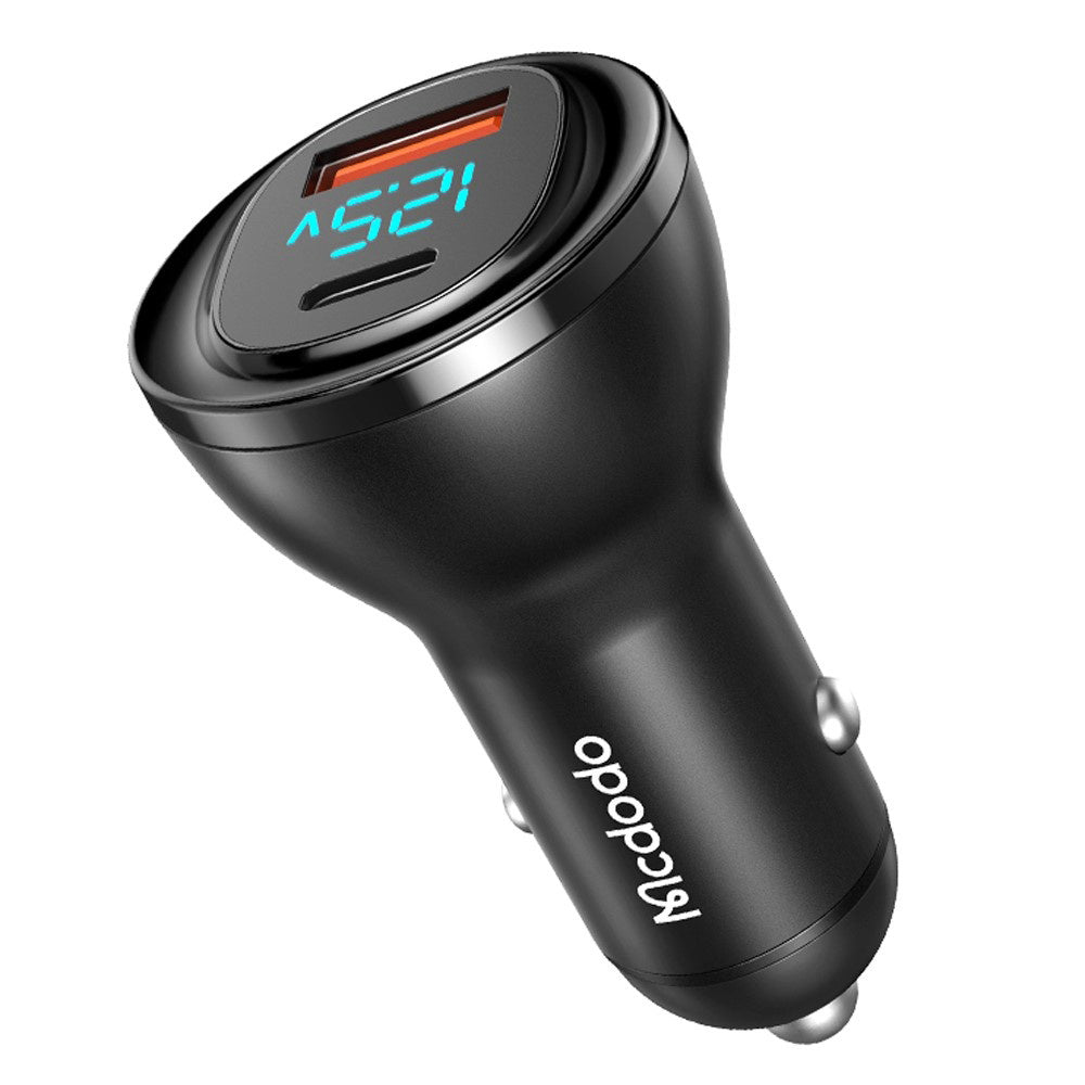 Auto punjač McDodo CC-5670 Display, 95W, 5A, 1 x USB-A - 1 x USB-C, Crni