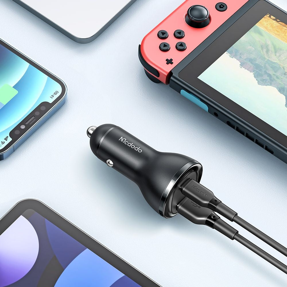 Auto punjač McDodo CC-5670 Display, 95W, 5A, 1 x USB-A - 1 x USB-C, Crni