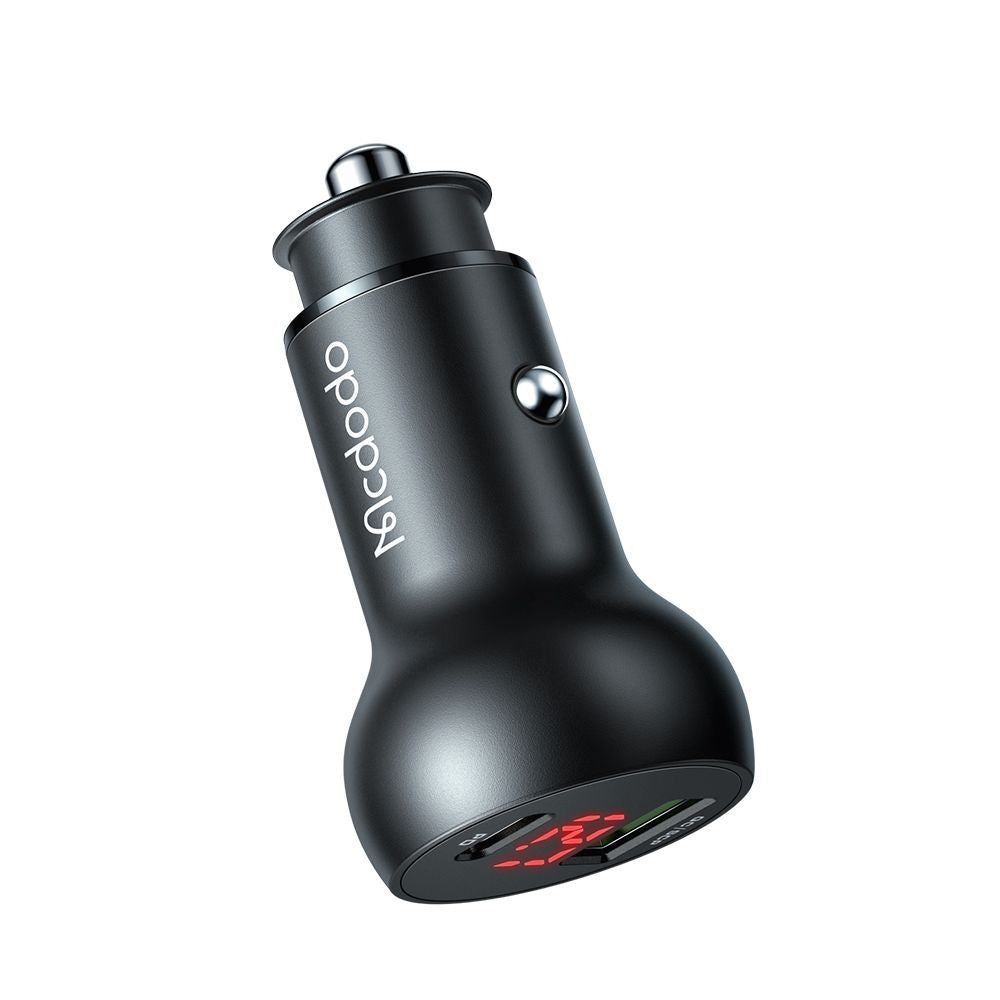 Auto punjač McDodo CC-7030 Display, 45W, 5A, 1 x USB-A - 1 x USB-C, Crni