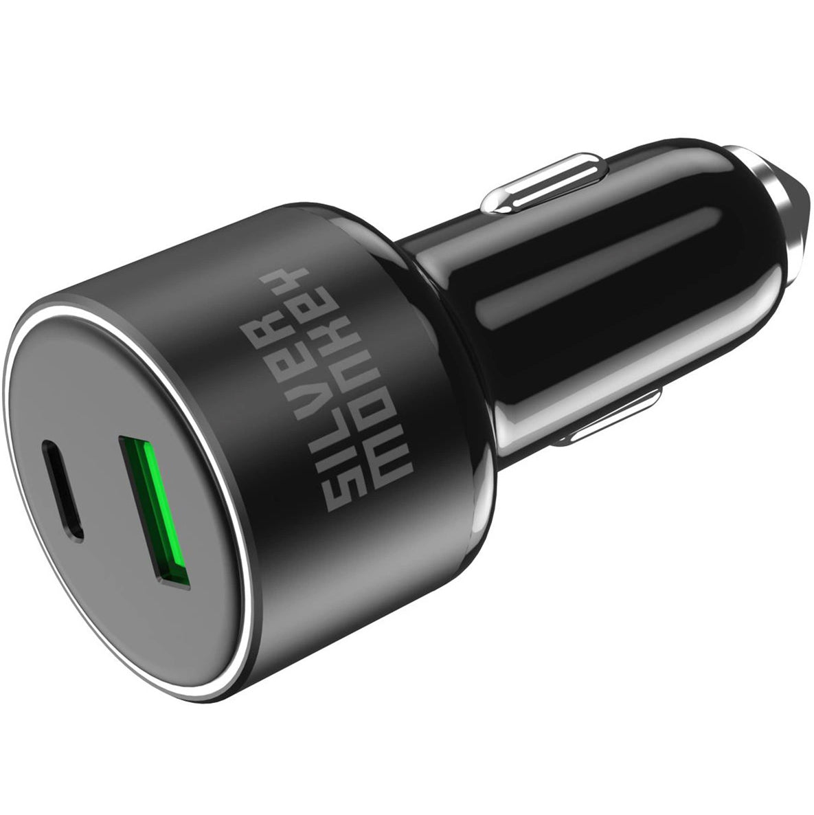 Auto punjač Silver Monkey SMA014, 100W, 3A, 1 x USB-A - 1 x USB-C, Crni