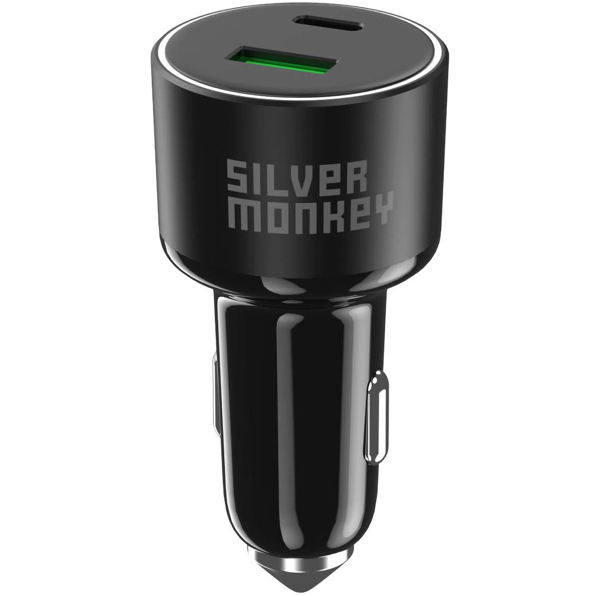 Auto punjač Silver Monkey SMA014, 100W, 3A, 1 x USB-A - 1 x USB-C, Crni