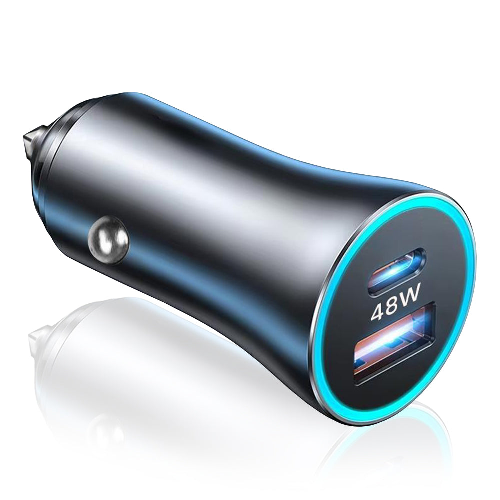 Auto punjač Techsuit C3 RescueVolt, 48W, 3A, 1 x USB-A - 1 x USB-C, Sivi