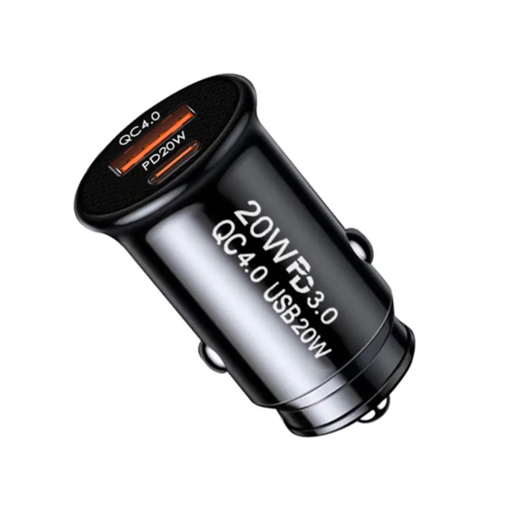 Incarcator Auto Techsuit C4 MiniFuseX, 20W, 3A, 1 x USB-A - 1 x USB-C, Crni