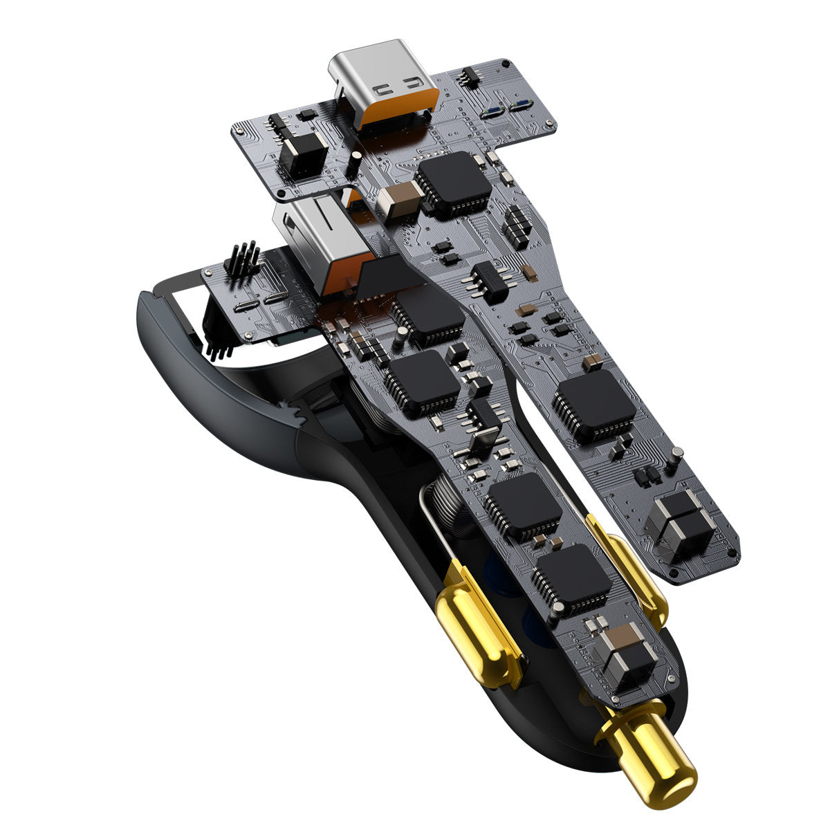 Auto punjač sa USB-C kablom Baseus Qualcomm, 160W, 3A, 1 x USB-A - 2 x USB-C, Sivi TZCCZM-0G