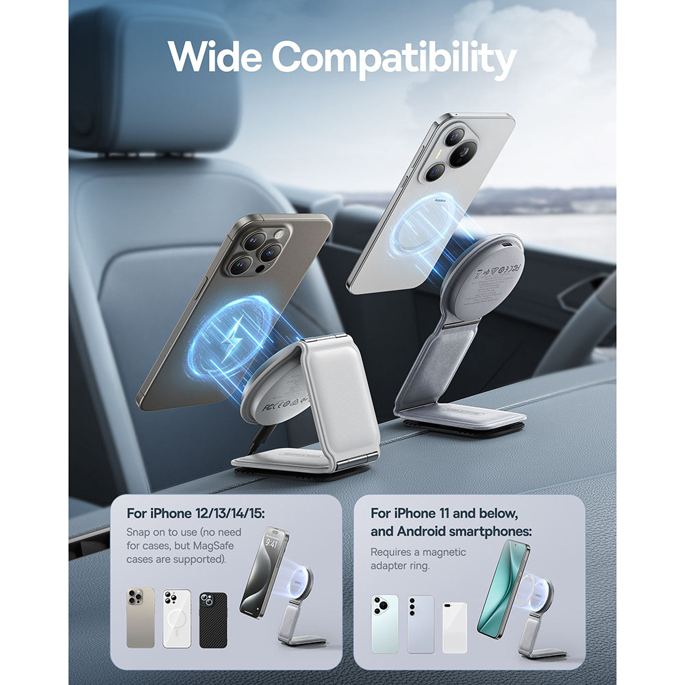 Incarcator Auto Wireless Baseus PrimeTrip C02, 15W, 1.67A, Sivi C40169003831-00