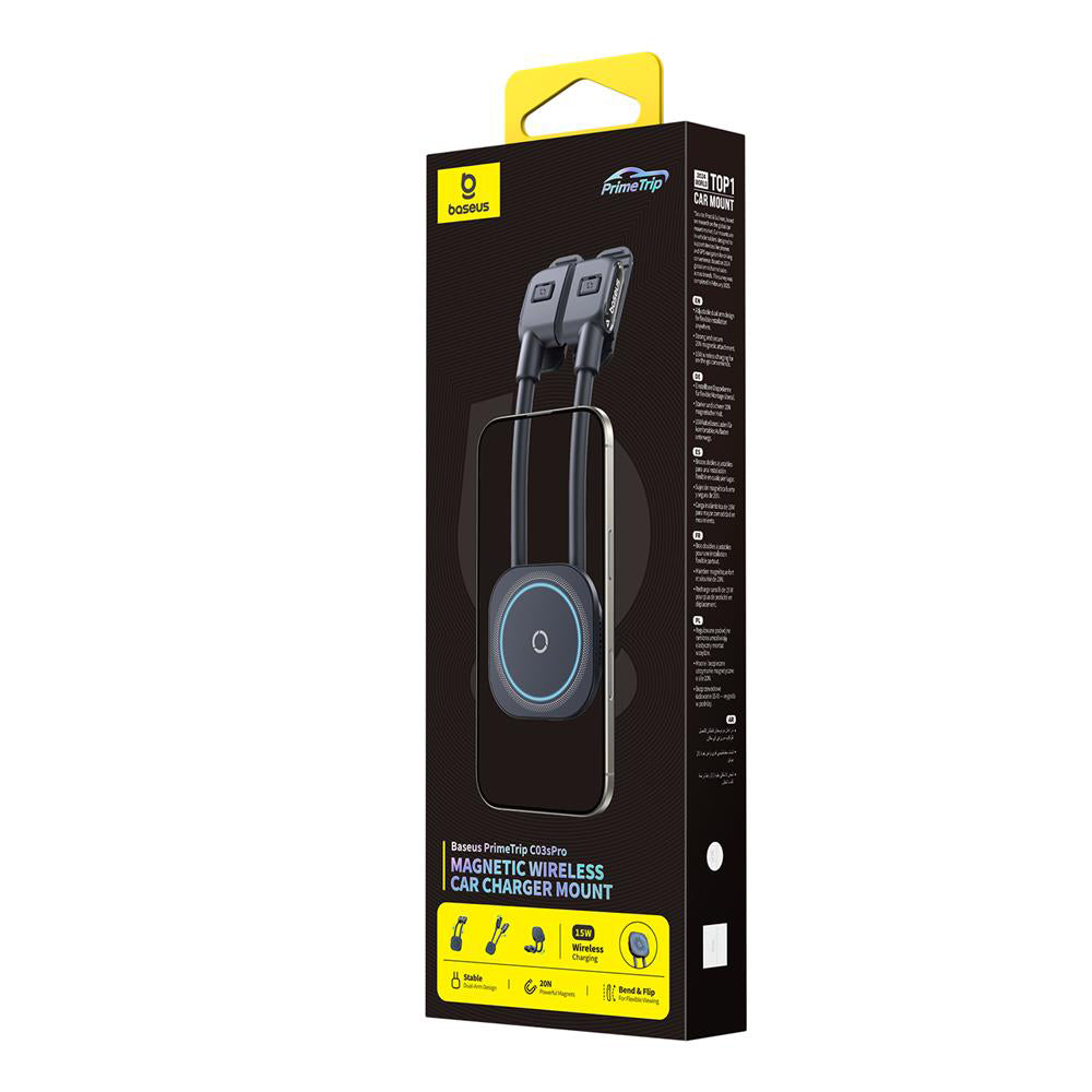 Bežični auto punjač Baseus PrimeTrip C03s Pro, 15W, 1.67A, Crni C0013803