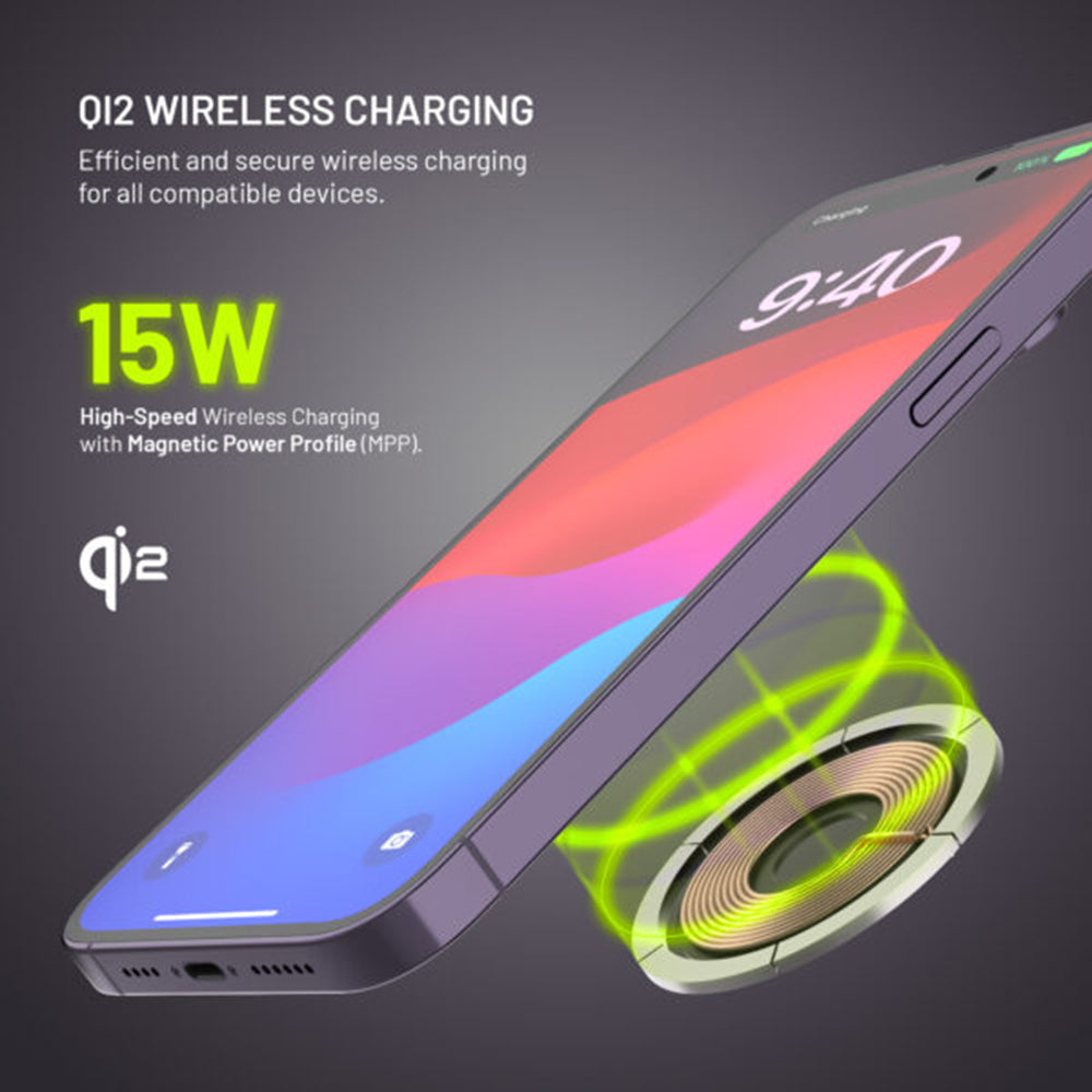 Auto punjač Wireless Fixed MagRound 2 XL, 15W, 1.67A, Crni
