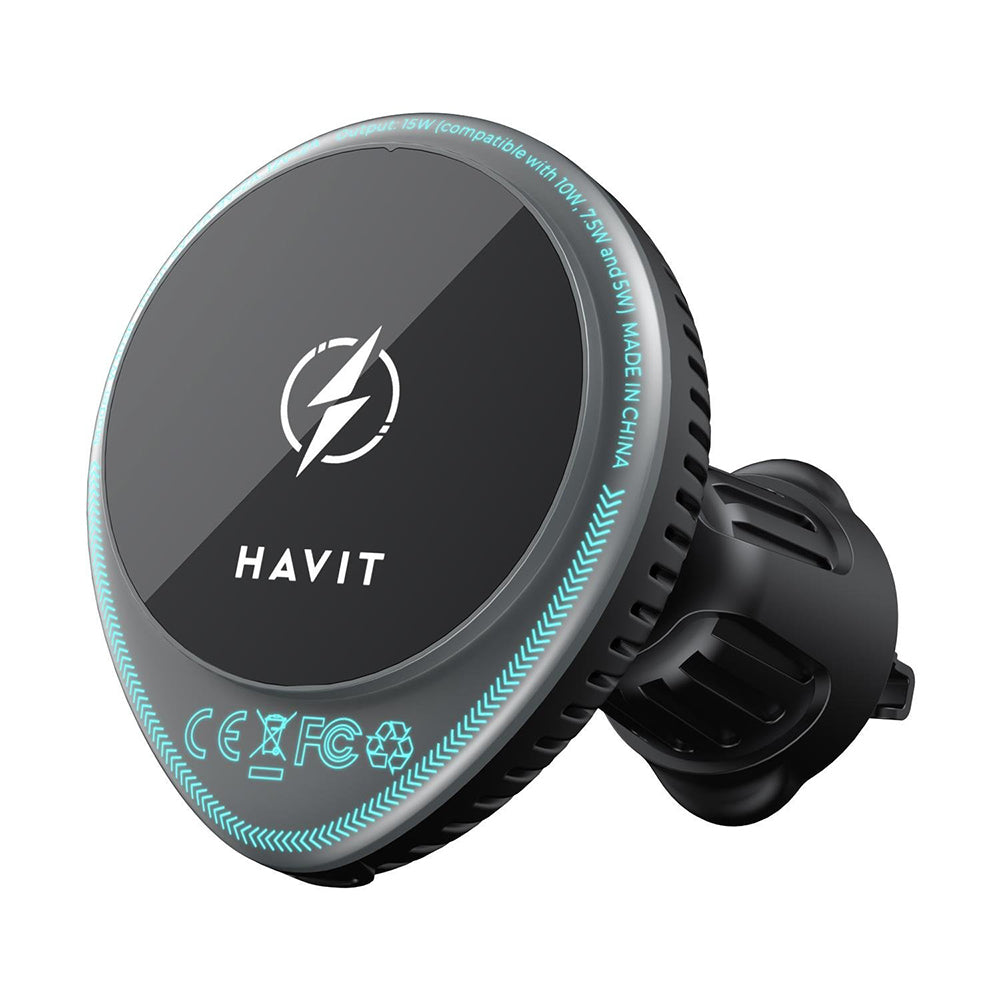 Bežični auto punjač HAVIT W3036, 15W, 1.67A, Crni