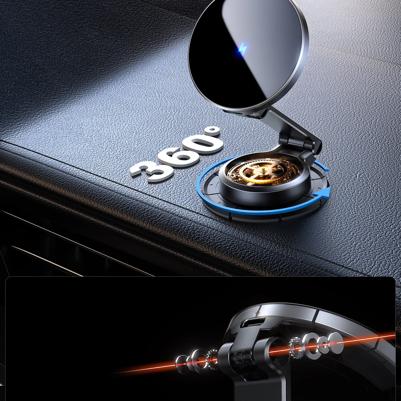 Auto punjač bez žica Joyroom JR-ZS408, 15W, 1.67A, Crni