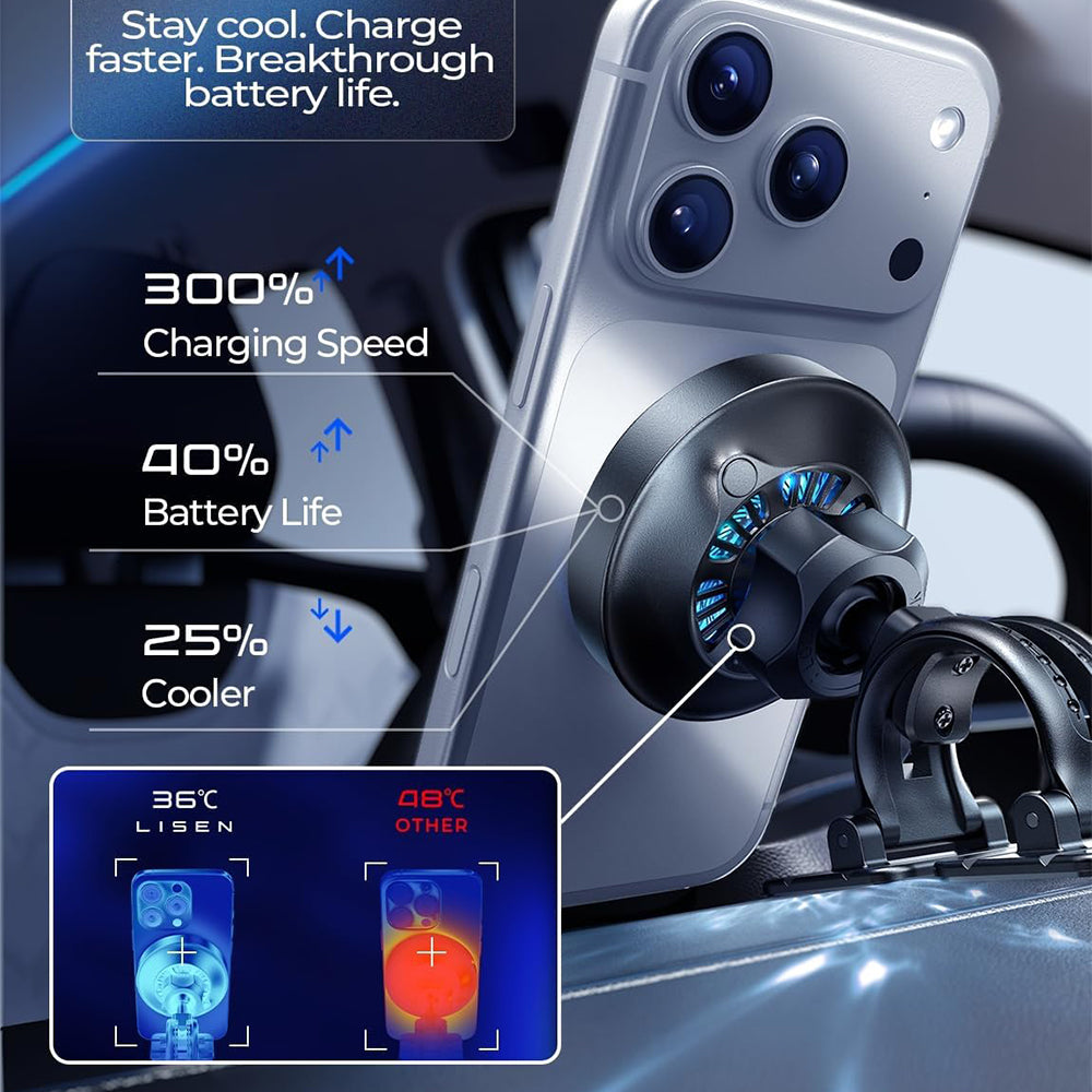 Bežični auto punjač Lisen W116, 25W, Crni YL0225060018