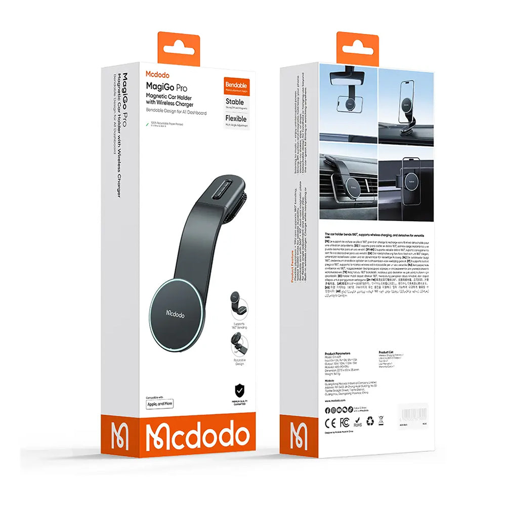 Auto bežični punjač McDodo CH-6290, 15W, 1.67A, Crni