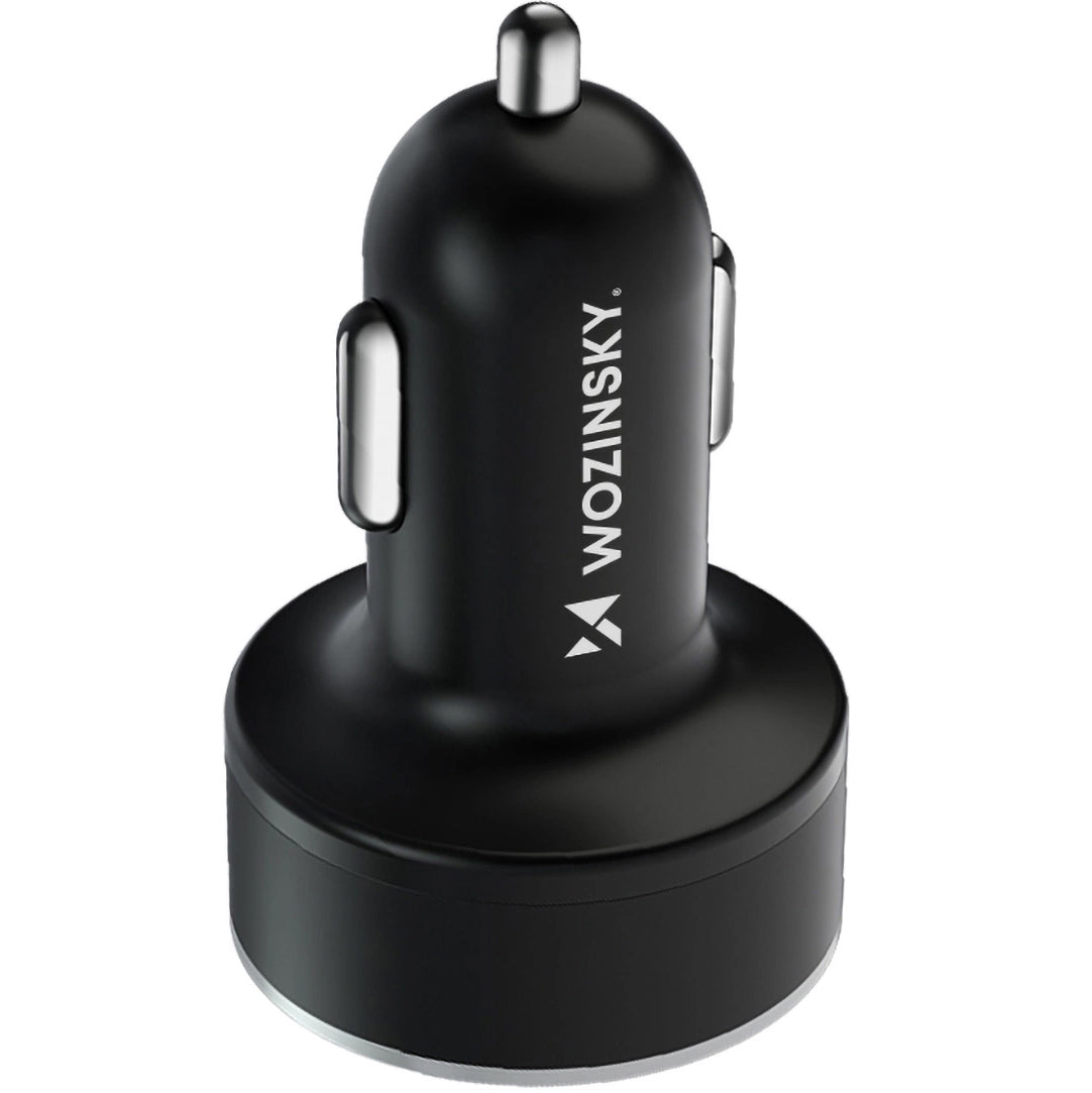 Auto punjač WZK WDCCB, 50W, 3A, 2 x USB-A - 2 x USB-C, Crni