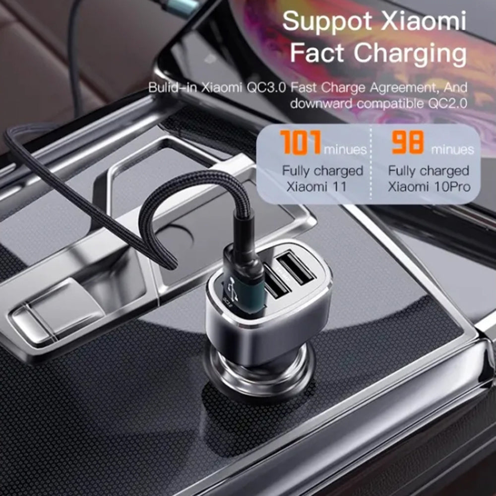 Auto punjač Yesido Y46, 42W, 3A, 3 x USB-A, Crni