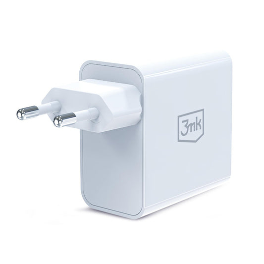 Punjač za mrežu 3MK FlowPower, 45W, 1 x USB-A - 1 x USB-C, Bela