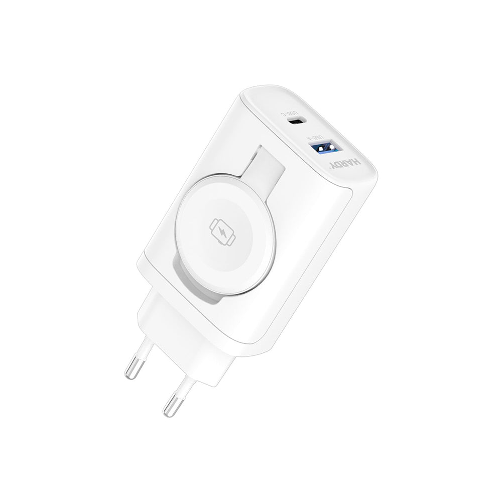 Punjač mreže 3MK Hardy 2in1, 33W, 3A, 1 x USB-A - 1 x USB-C, Beli