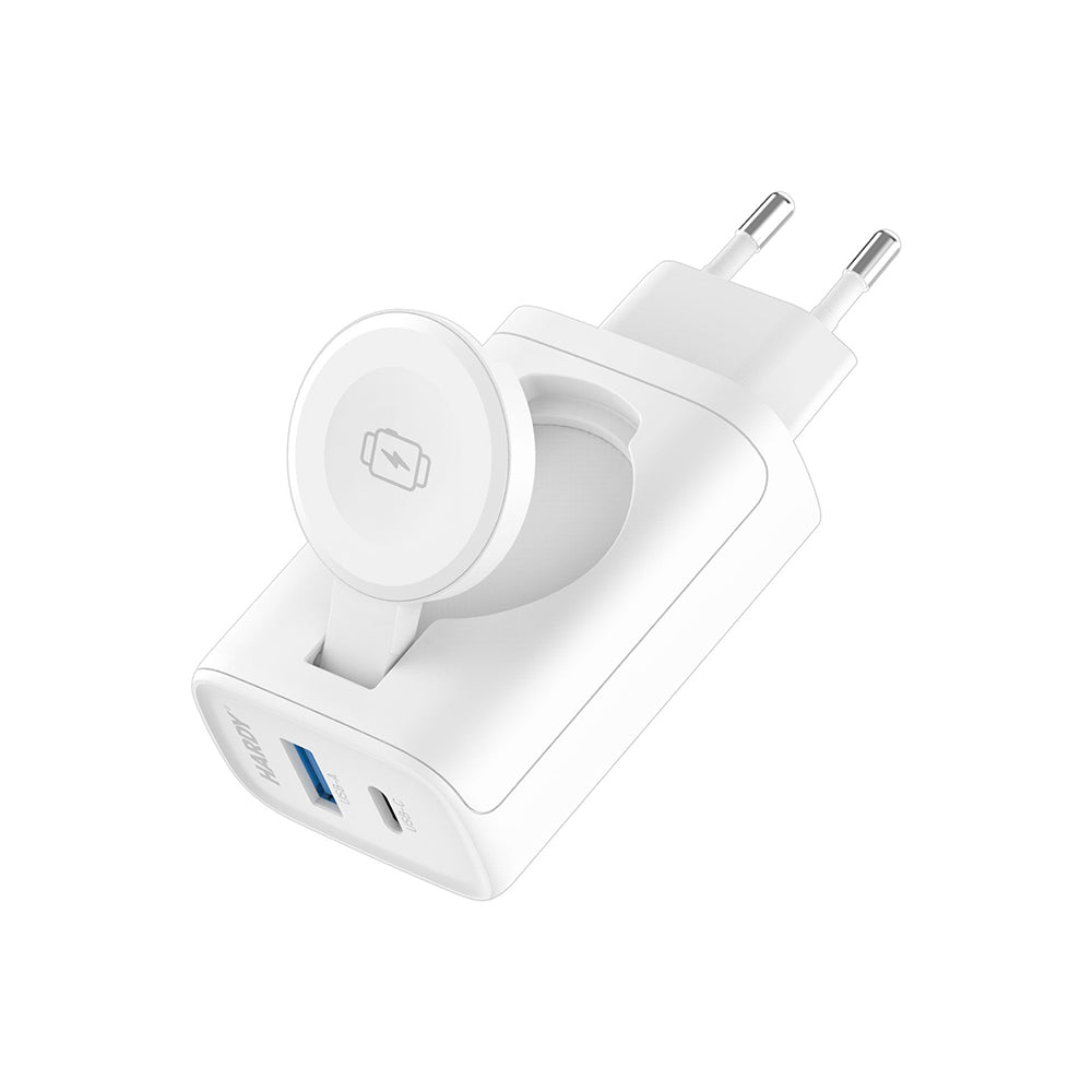 Punjač mreže 3MK Hardy 2in1, 33W, 3A, 1 x USB-A - 1 x USB-C, Beli