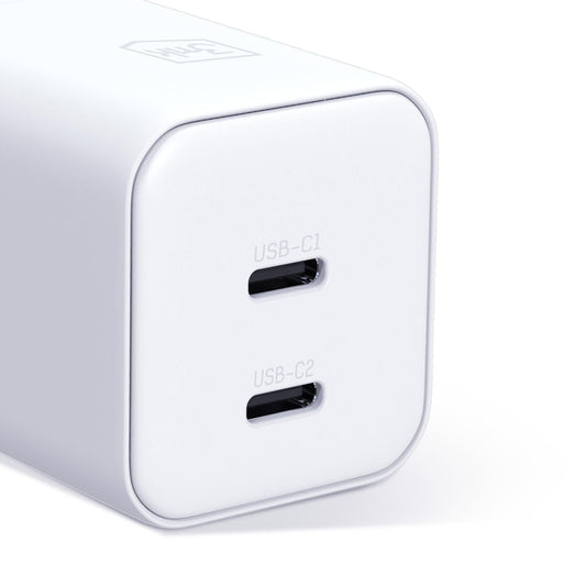 Mrežni punjač 3MK Hyper, 45W, 2 x USB-C, Bela