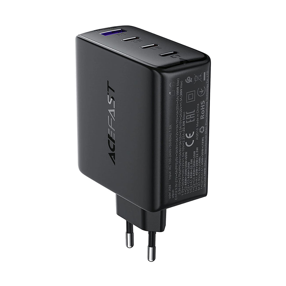Punjač mreže Acefast A94, 100W, 5A, 1 x USB-A - 3 x USB-C, Crni