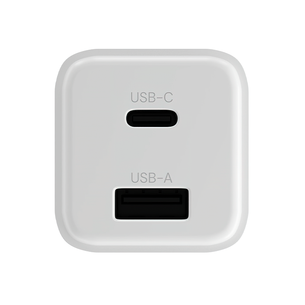 Punjač mreže Allity. ATC-01-30WAC Mini, 30W, 3A, 1 x USB-A - 1 x USB-C, Beli