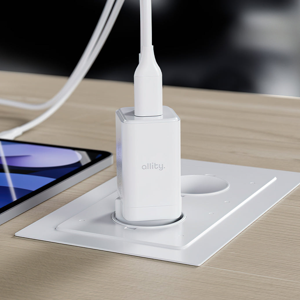 Punjač mreže Allity. ATC-01-45WCC Fast, 45W, 3A, 1 x USB-A - 1 x USB-C, Beli