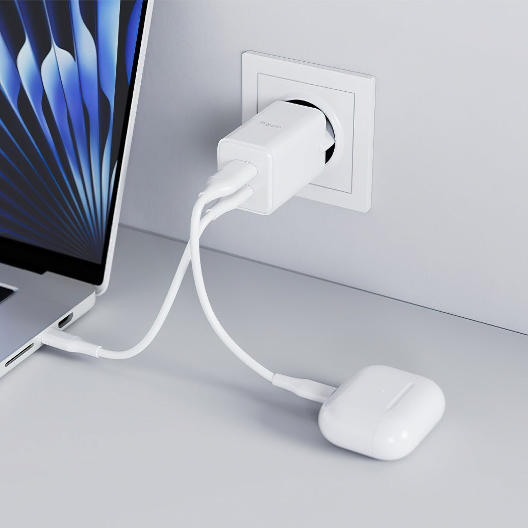 Punjač mreže Allity. ATC-01-45WCC Fast, 45W, 3A, 1 x USB-A - 1 x USB-C, Beli
