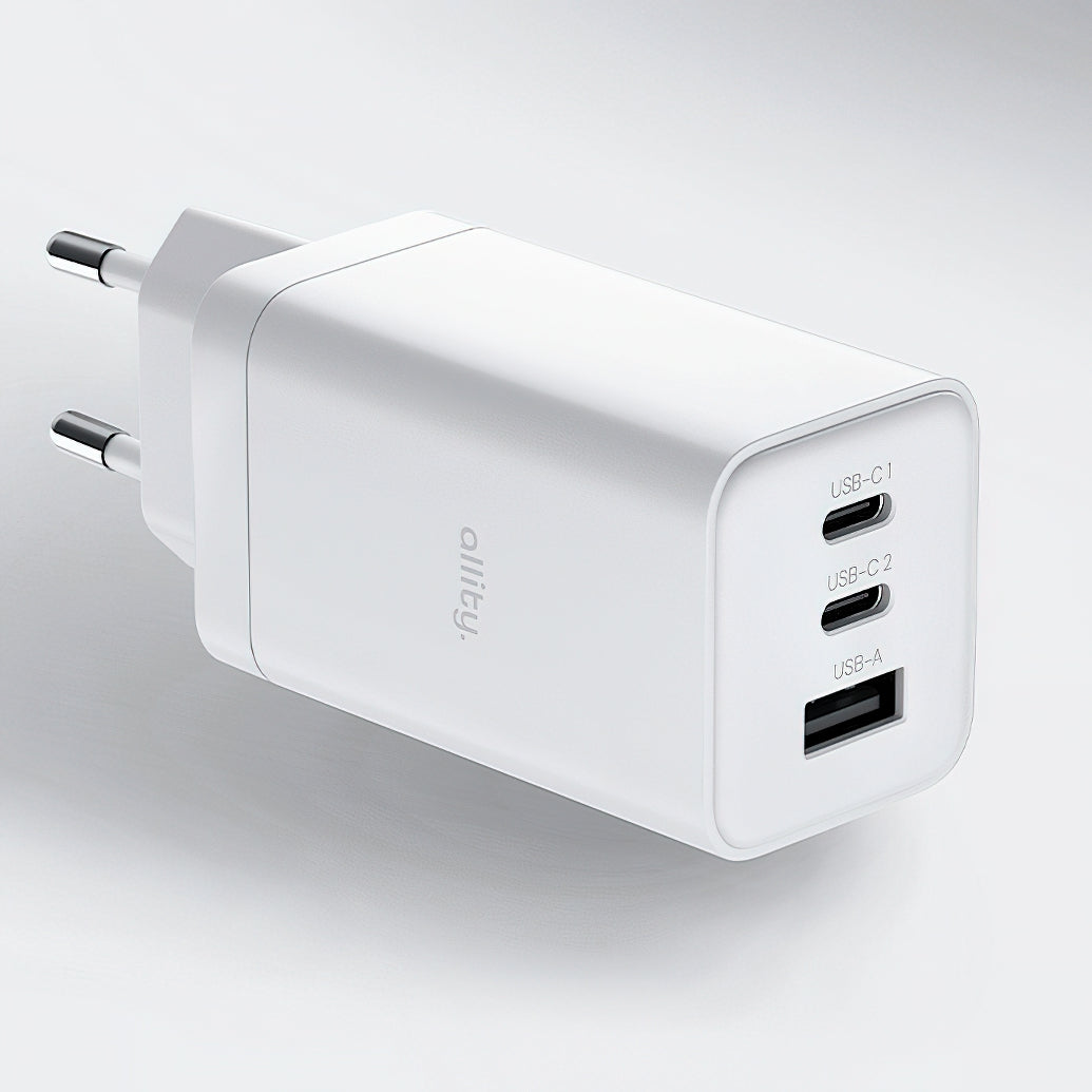Punjač mreže Allity. ATC-01-65WACC Fast, 65W, 3.25A, 1 x USB-A - 2 x USB-C, Beli
