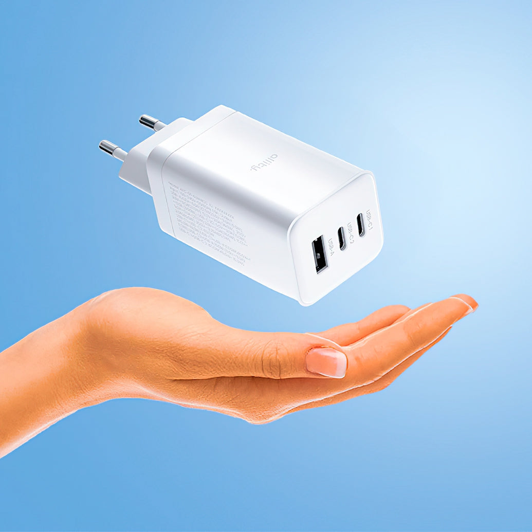 Punjač mreže Allity. ATC-01-65WACC Fast, 65W, 3.25A, 1 x USB-A - 2 x USB-C, Beli