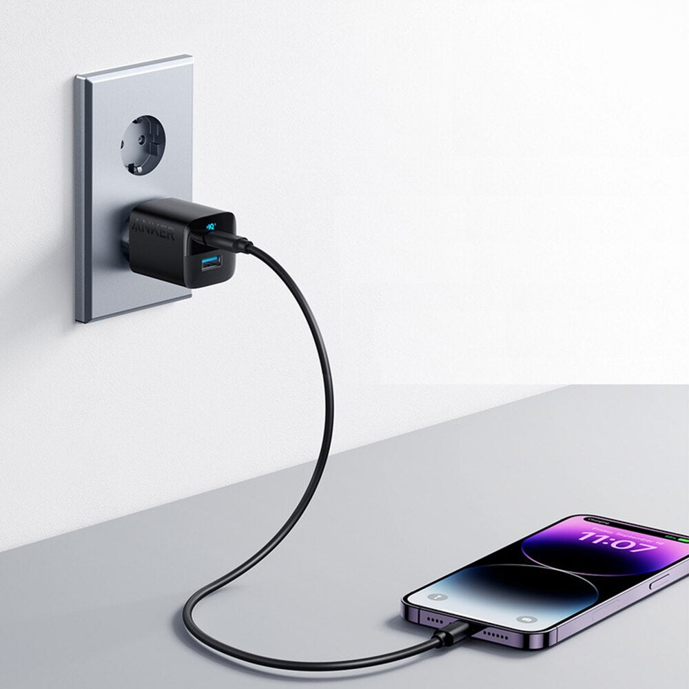 Punjač Anker 323, 33W, 3A, 1 x USB-A - 1 x USB-C, Crni A2331G11