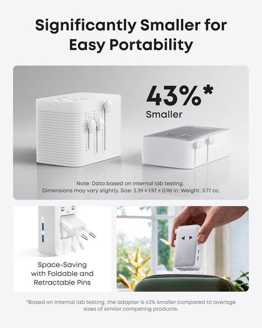 Punjač Anker Nano Travel, 20W, 3A, 2 x USB-A - 2 x USB-C, Beli A9215H21