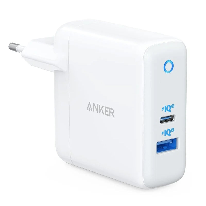Punjač Anker PowerPort PD+ 2, 35W, 3A, 1 x USB-A - 1 x USB-C, Beli A2636G21