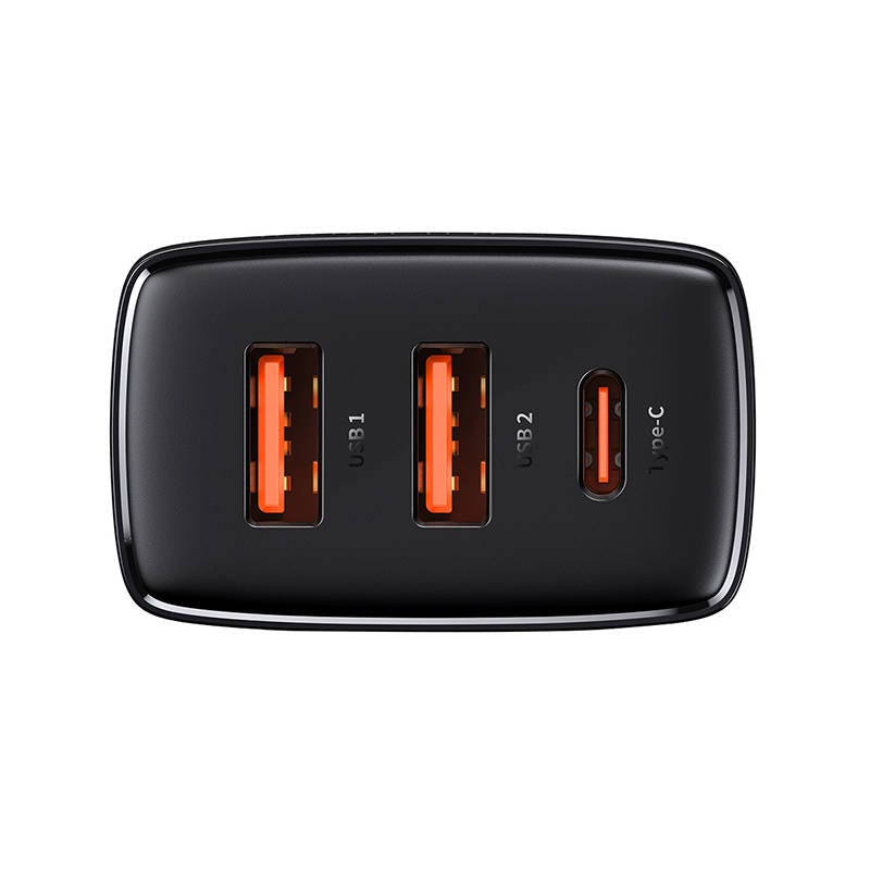 Punjač Baseus Compact, 30W, 3A, 1 x USB-C - 2 x USB-A, Crni CCXJ-E01