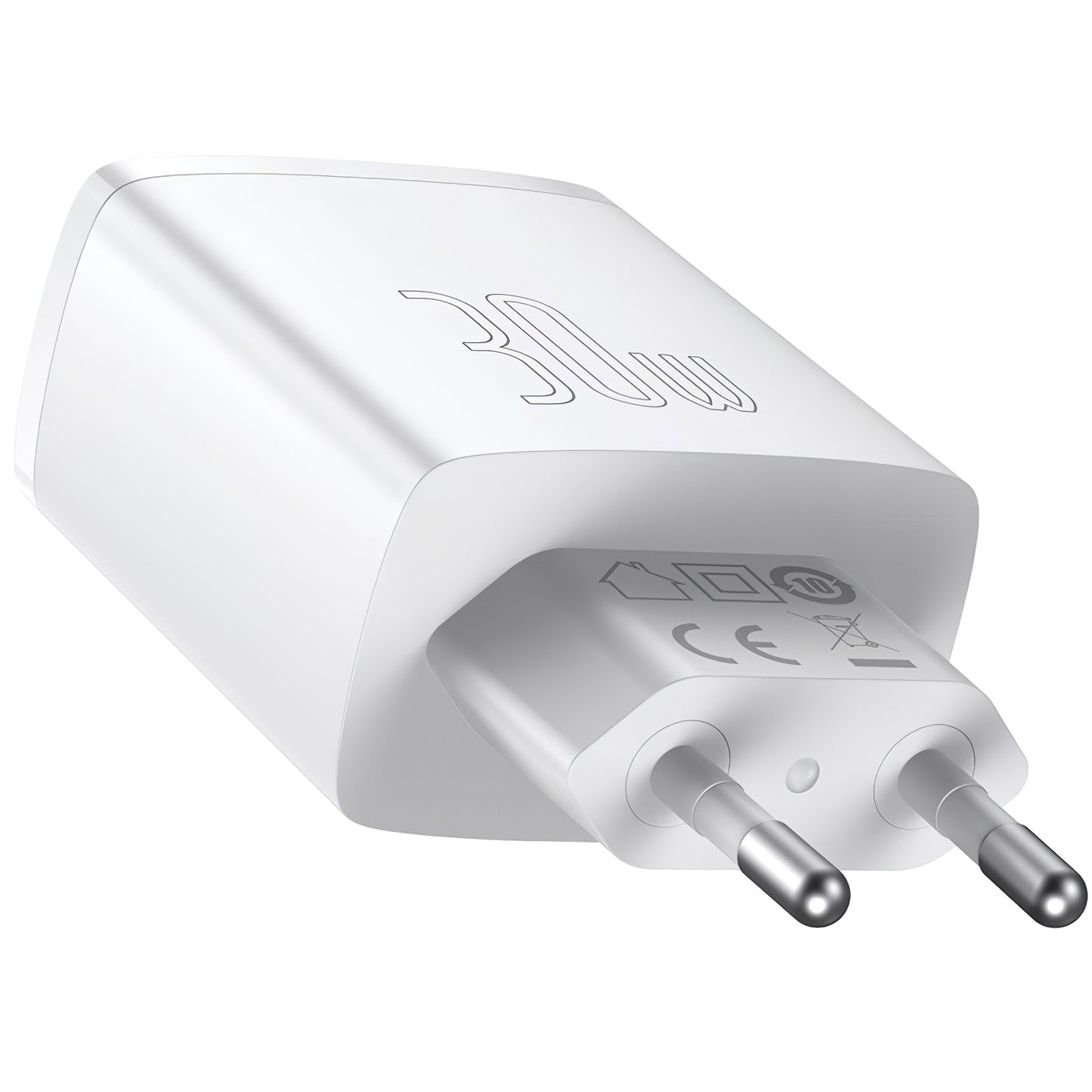 Punjač Baseus Compact, 30W, 1 x USB-C - 2 x USB-A, Beli CCXJ-E02
