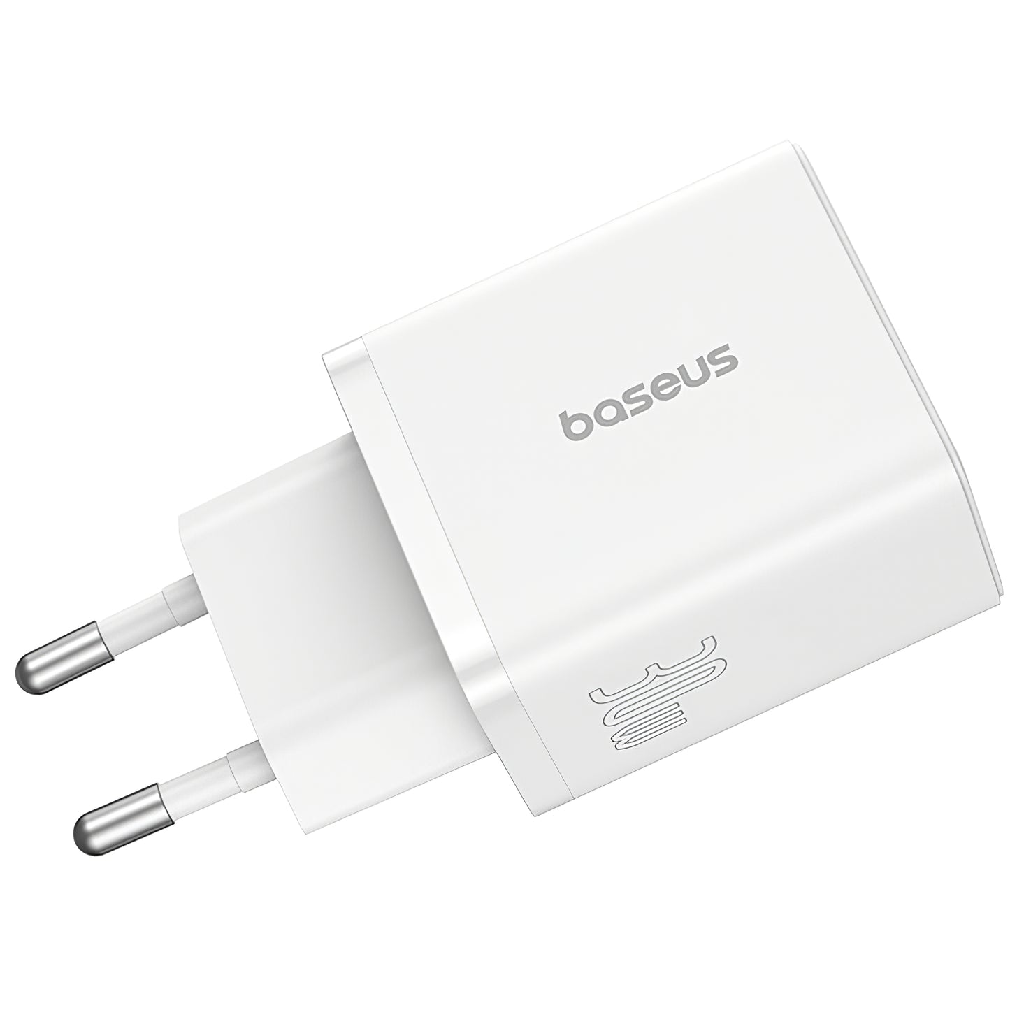 Punjač Baseus Cube, 30W, 2.4A, 1 x USB-A - 1 x USB-C, Beli P10111404213-00