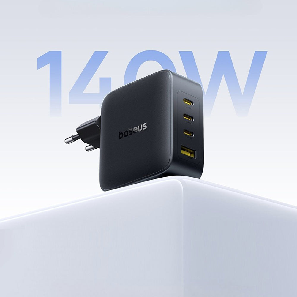 Punjač mreže Baseus EnerFill FH11, 140W, 5A, 1 x USB-A - 3 x USB-C, Crni E0121J00